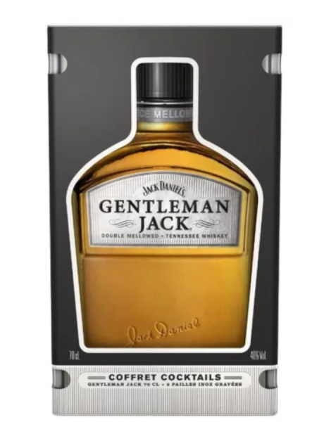 Jack Daniel's Gentleman Jack Coffret 2 pailles inox