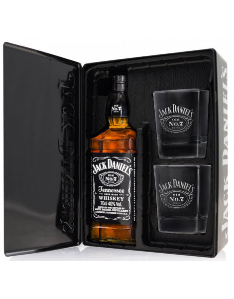 Coffret cadeau personnalisé Jack Daniel's. Dans une boîte en bois